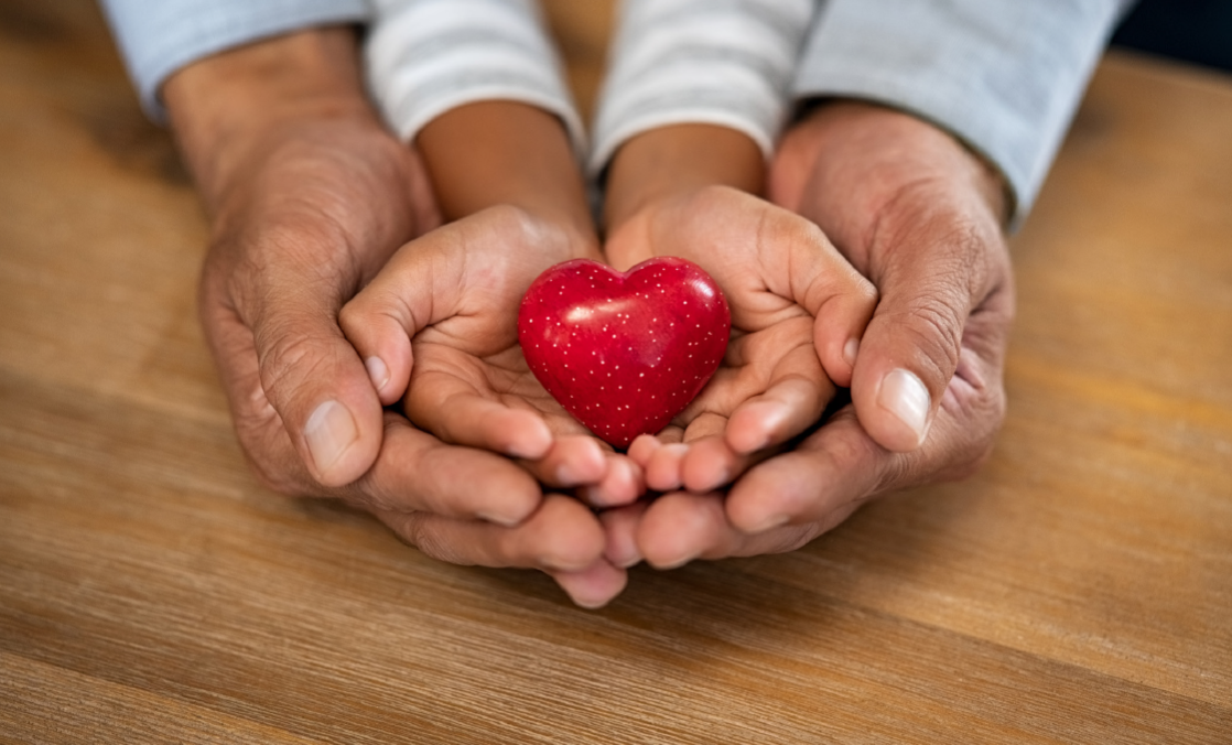 Parent nurturing a child with Love